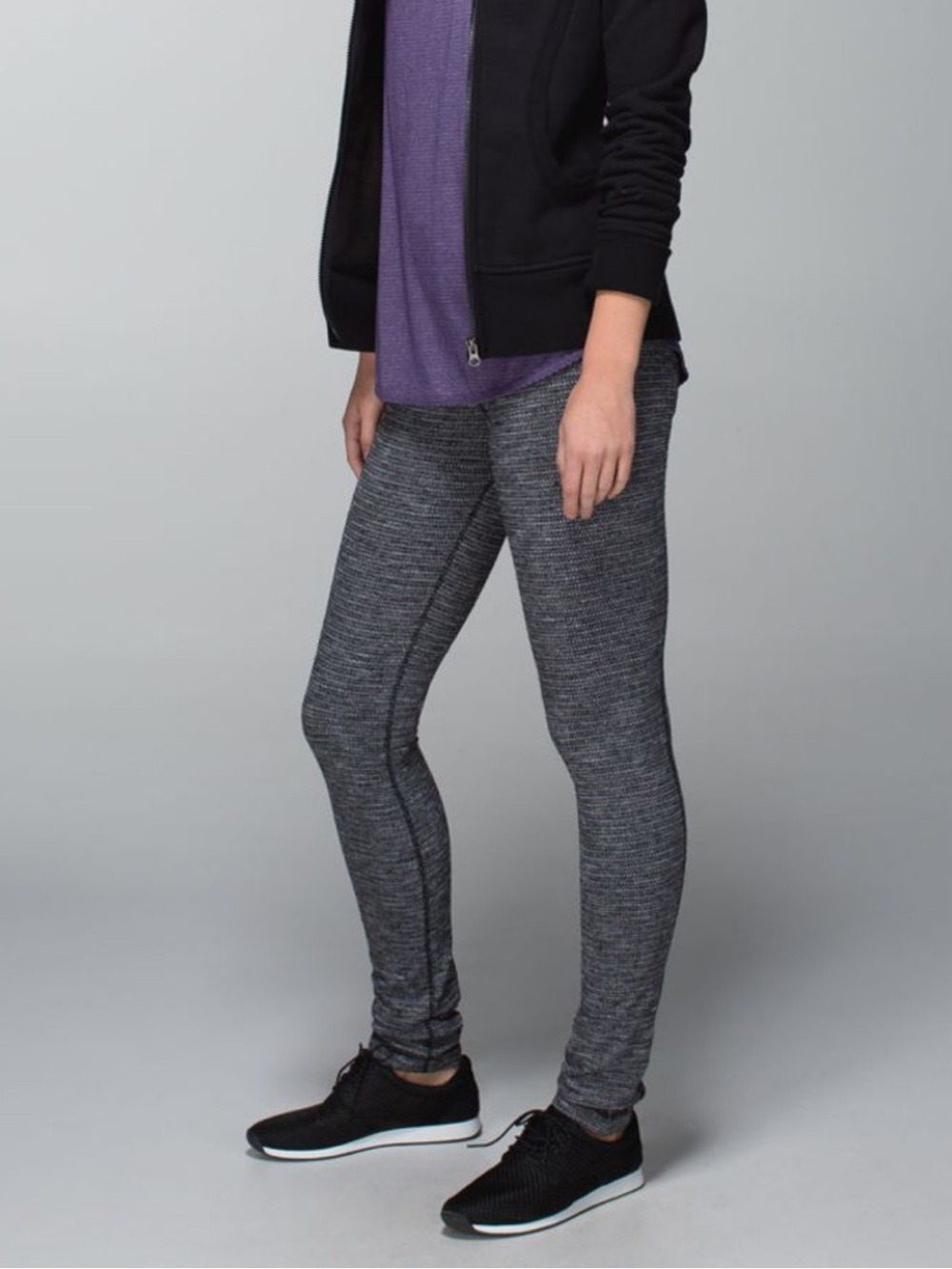 Lululemon 2014 Skinny Groove Pant: Coco Pique Black / Black